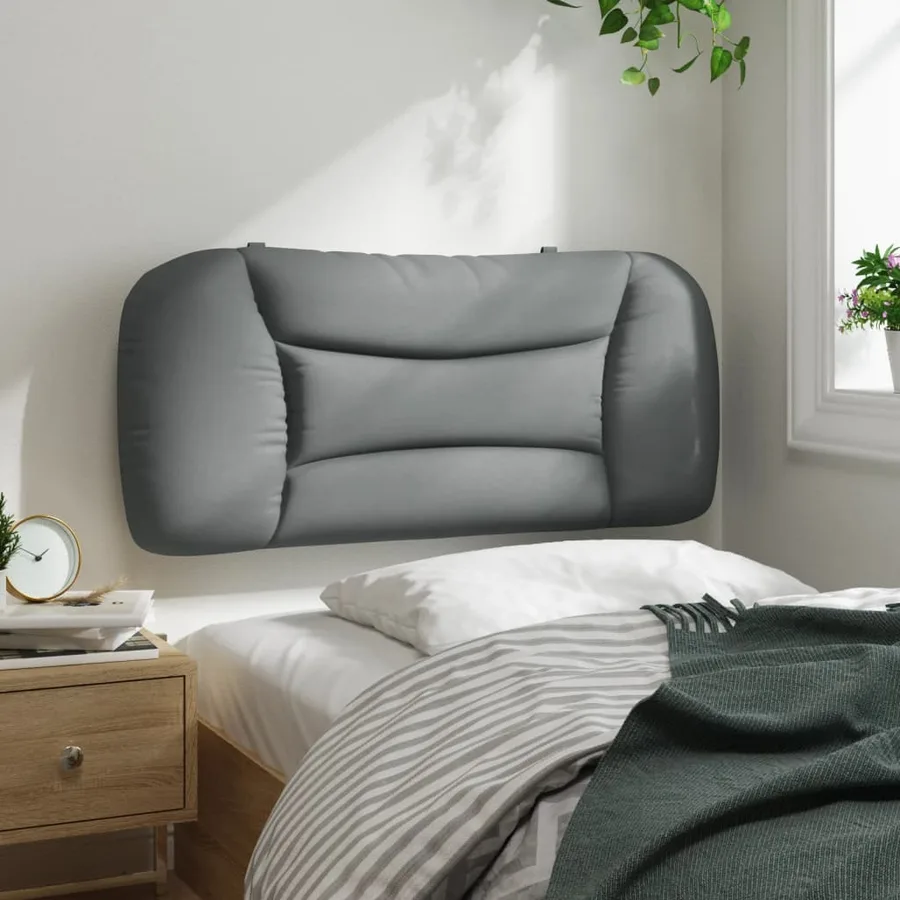 Coussin de tête de lit Hvar gris clair 80 cm tissu - 4