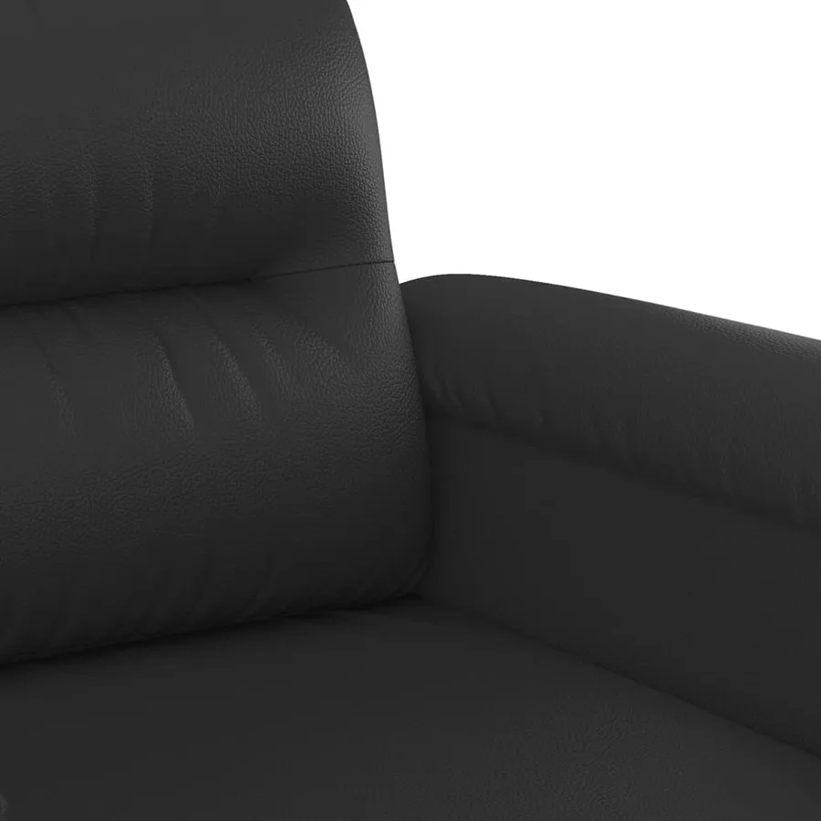 Ensemble de canapés 3 pcs avec coussins noir similicuir - 7