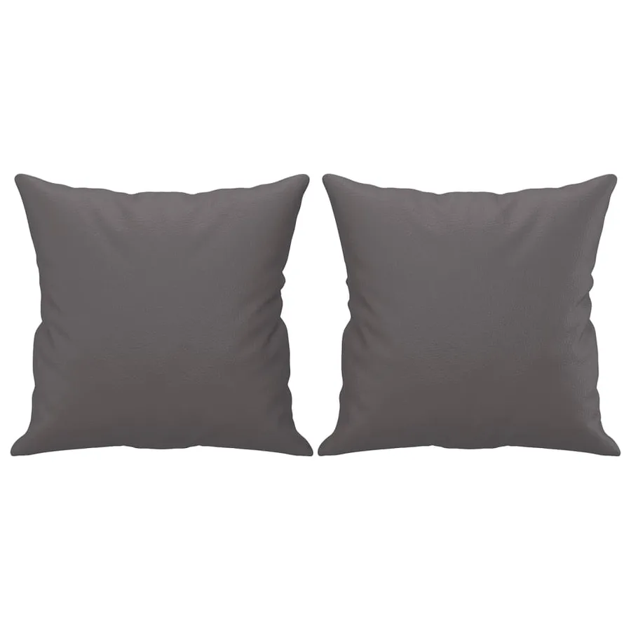 Canapé 2 places avec oreillers décoratifs gris 140cm similicuir - 5