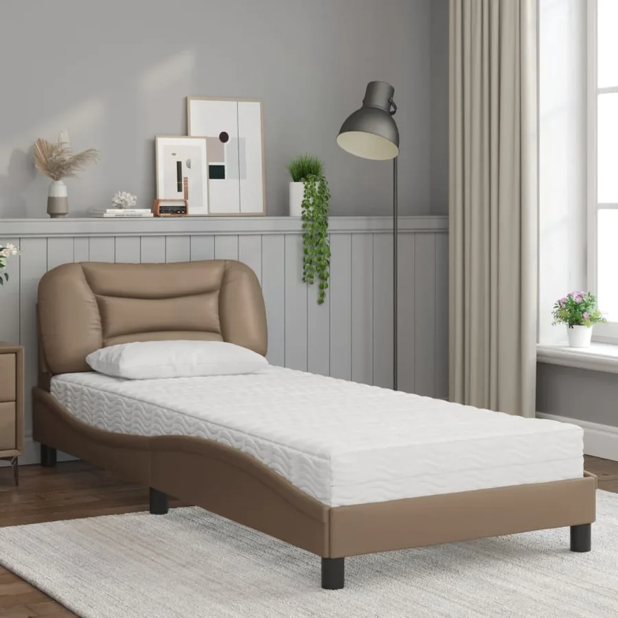 Lit avec matelas Hvar cappuccino 90x200 cm similicuir - 3