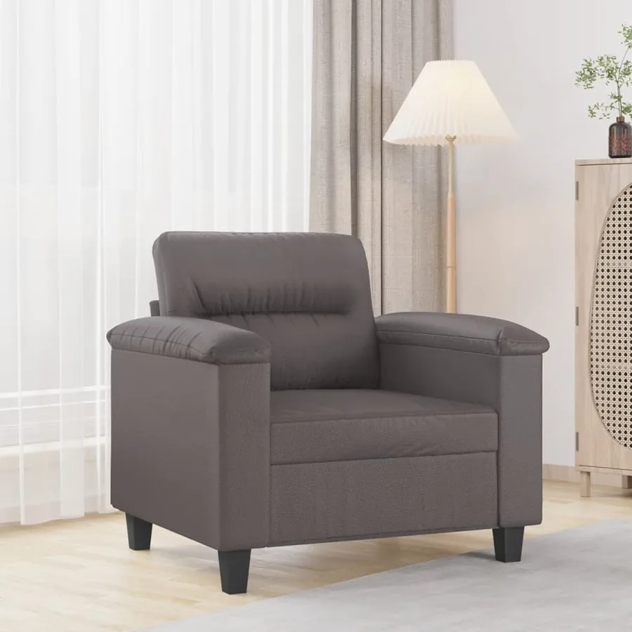 Fauteuil Gris 60 cm Similicuir