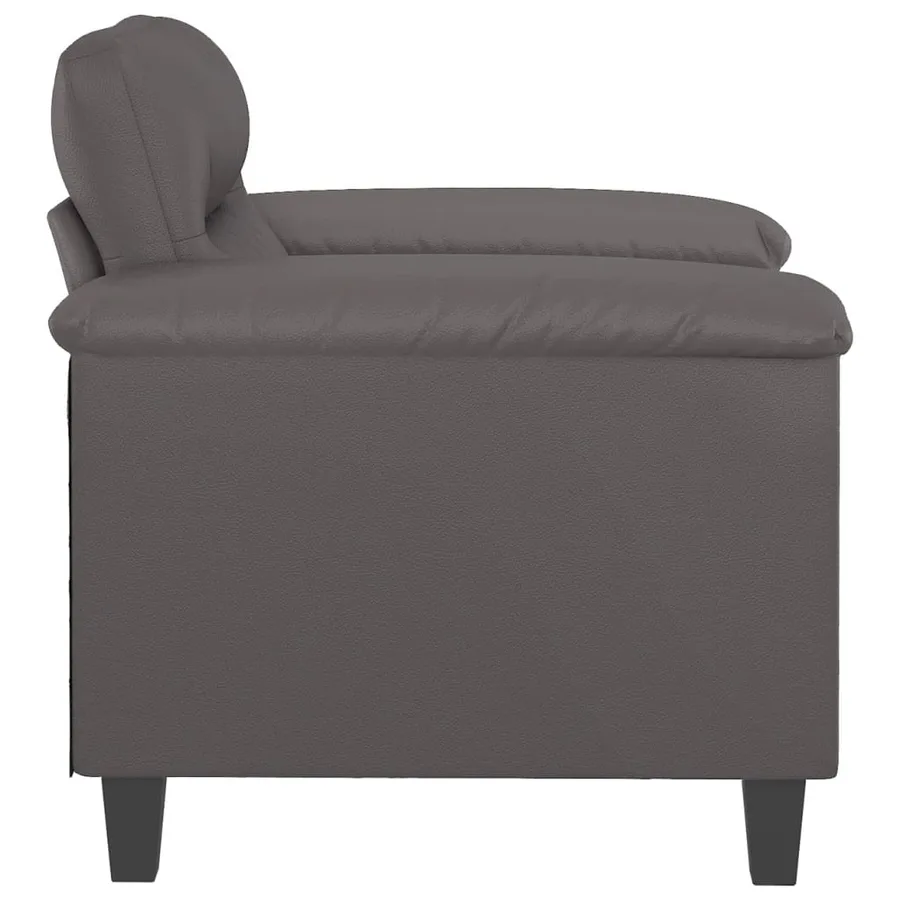 Fauteuil Gris 60 cm Similicuir - 4