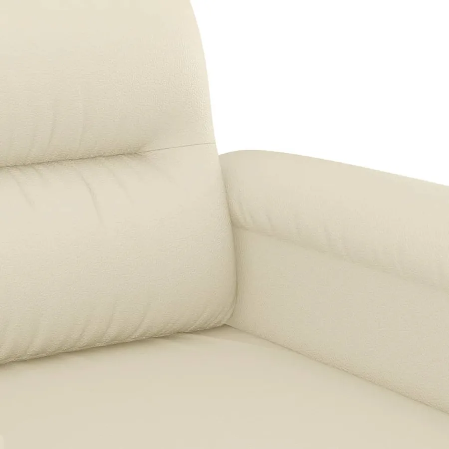 Ensemble de canapés 2 pcs avec coussins Crème Similicuir - 5