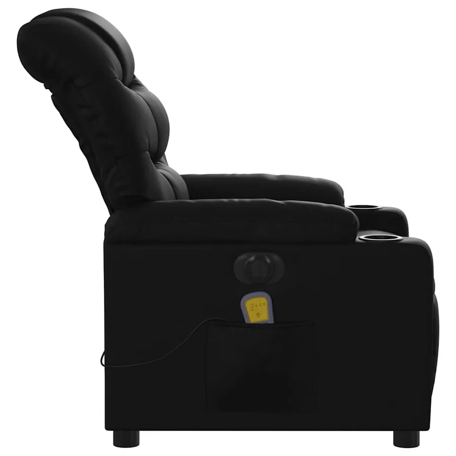 Fauteuil de massage inclinable électrique noir similicuir - 10