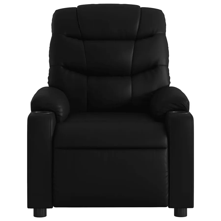 Fauteuil de massage inclinable électrique noir similicuir - 9