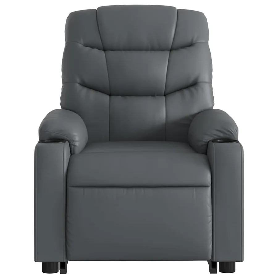 Fauteuil inclinable de massage électrique gris similicuir - 9