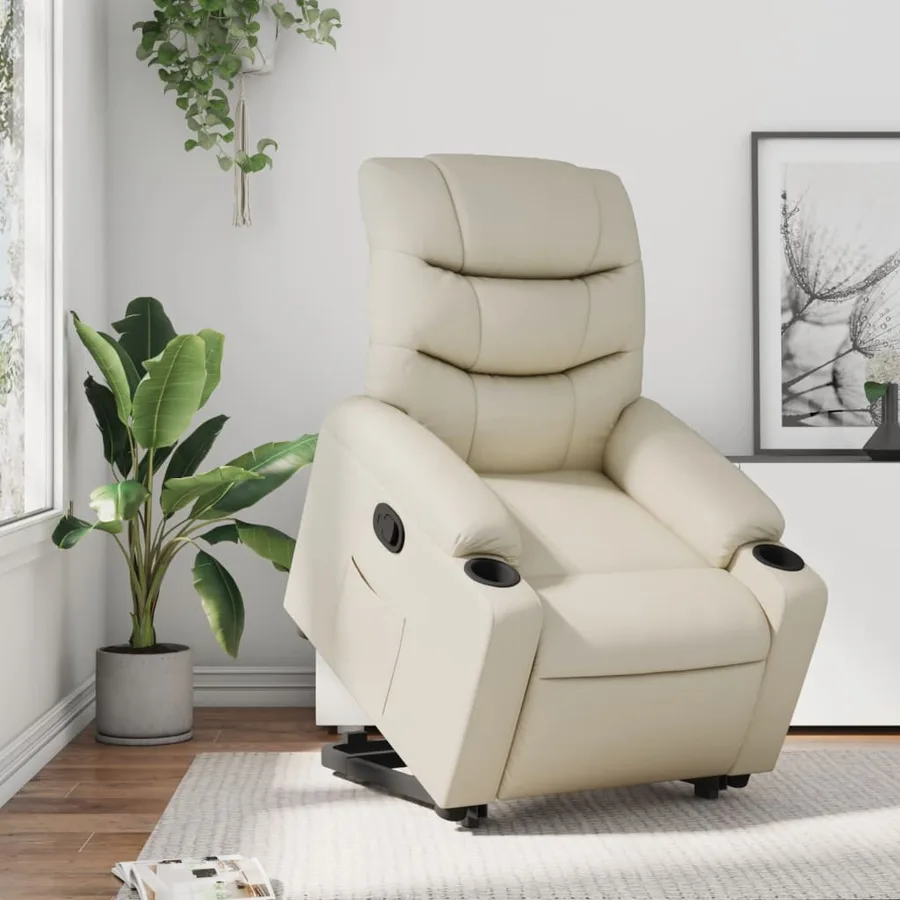 Fauteuil inclinable Crème Similicuir - 16