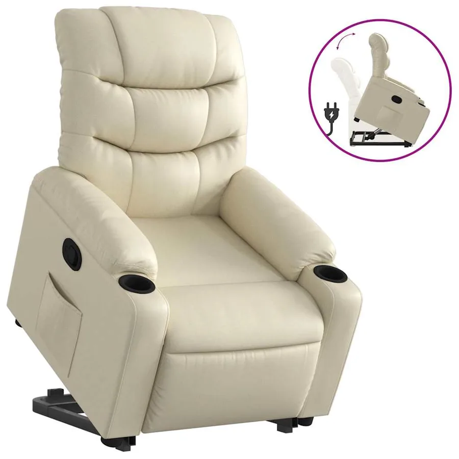 Fauteuil inclinable Crème Similicuir - 2
