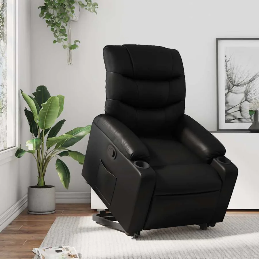 Fauteuil inclinable Noir Similicuir - 15