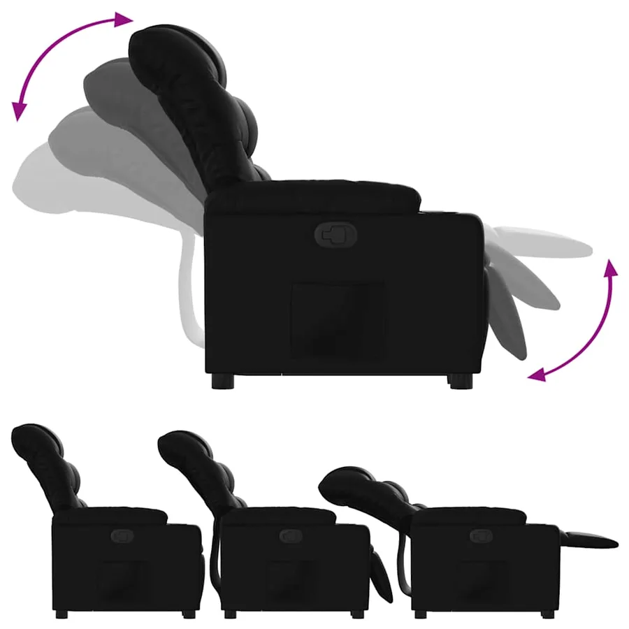 Fauteuil inclinable Noir Similicuir - 7