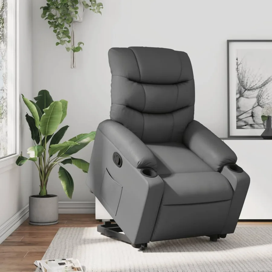 Fauteuil inclinable Gris Similicuir - 15