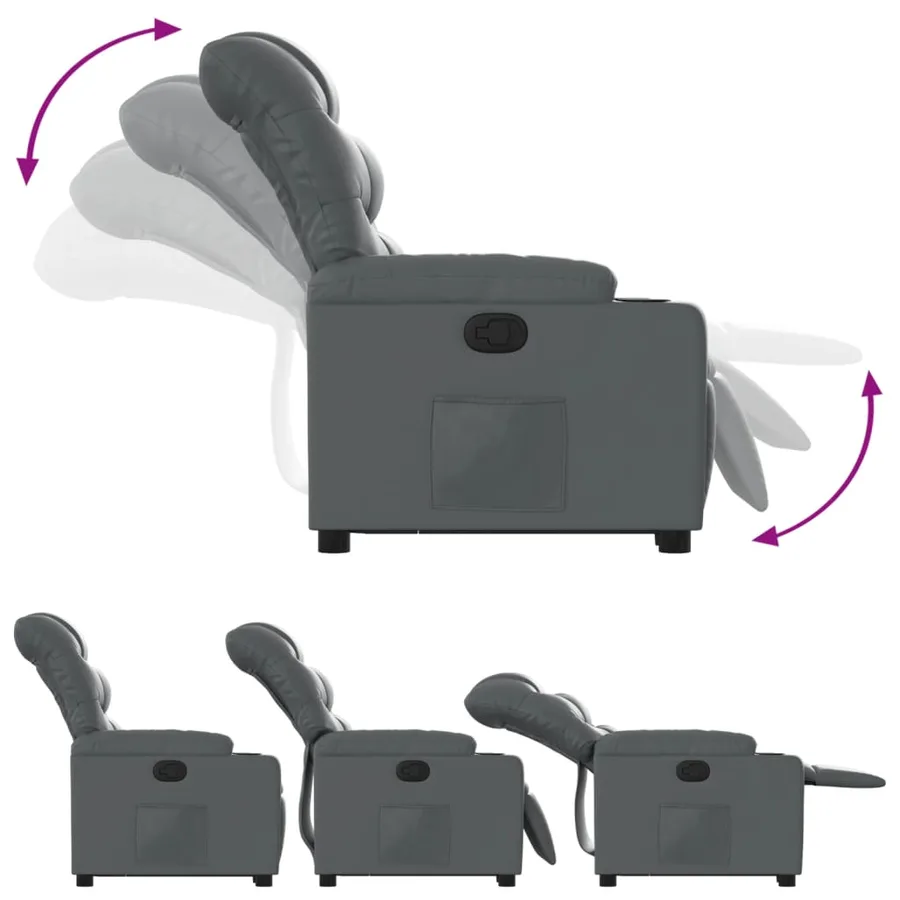 Fauteuil inclinable Gris Similicuir - 7