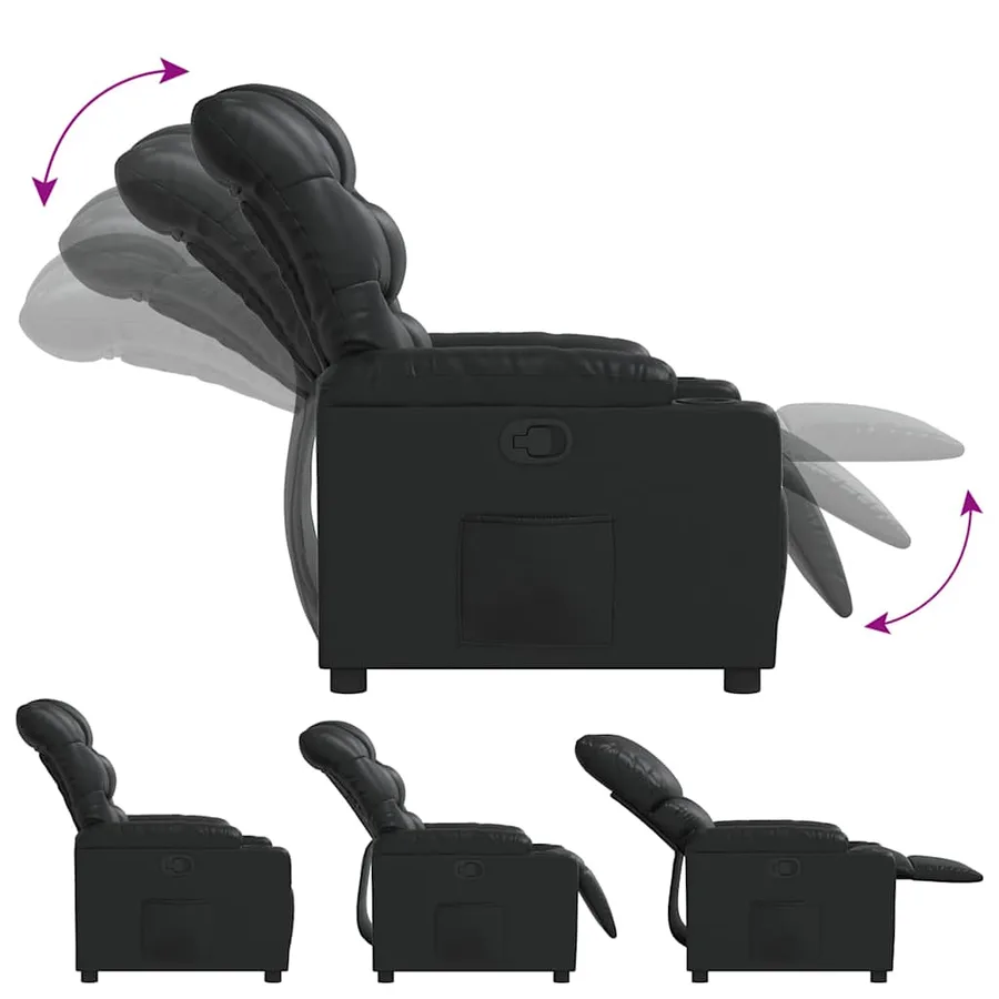 Fauteuil inclinable Noir Similicuir - 4