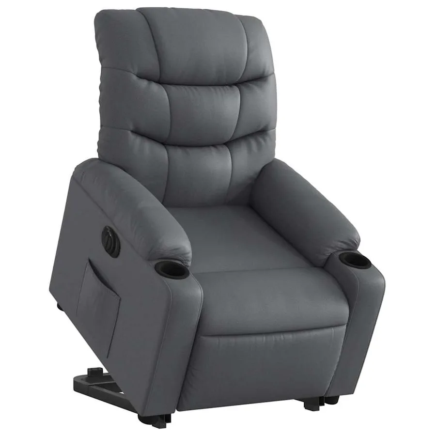 Fauteuil inclinable électrique gris similicuir - 3