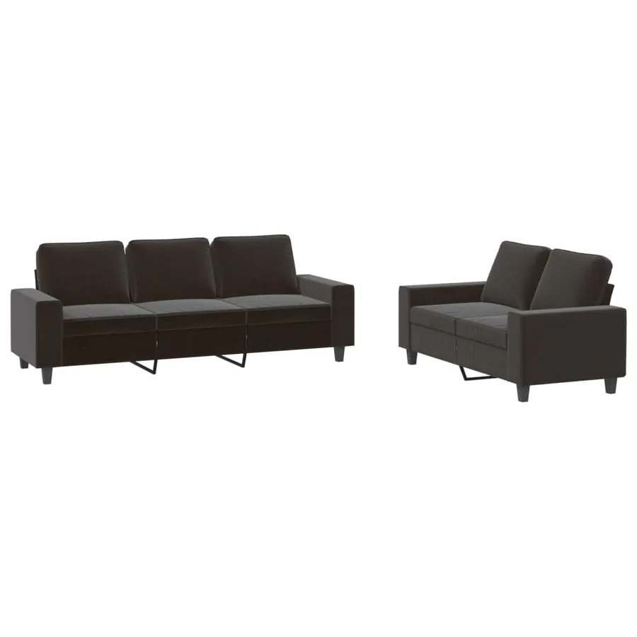 Ensemble de canapés 2 pcs noir tissu - 2
