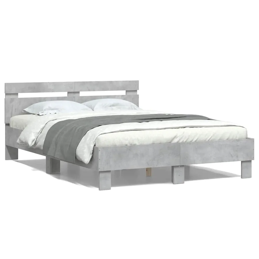 Cadre de lit sans matelas gris béton 120x200 cm - 2