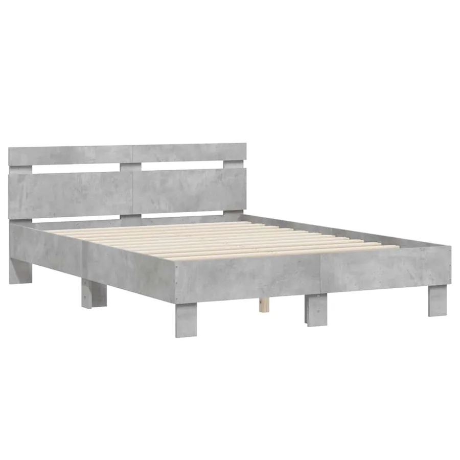 Cadre de lit sans matelas gris béton 120x200 cm - 3