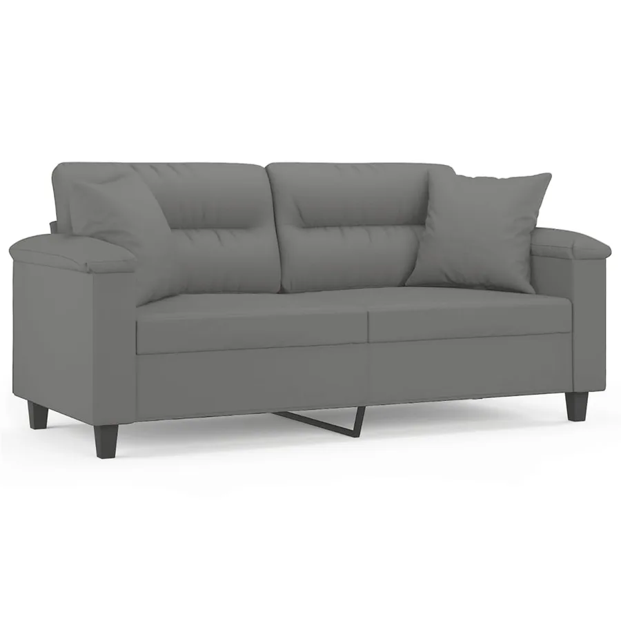 Canapé 2 places avec oreillers gris foncé 140 cm - 2
