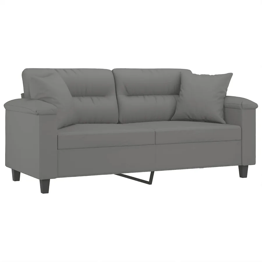 Canapé 2 places avec oreillers gris foncé 140 cm - 3