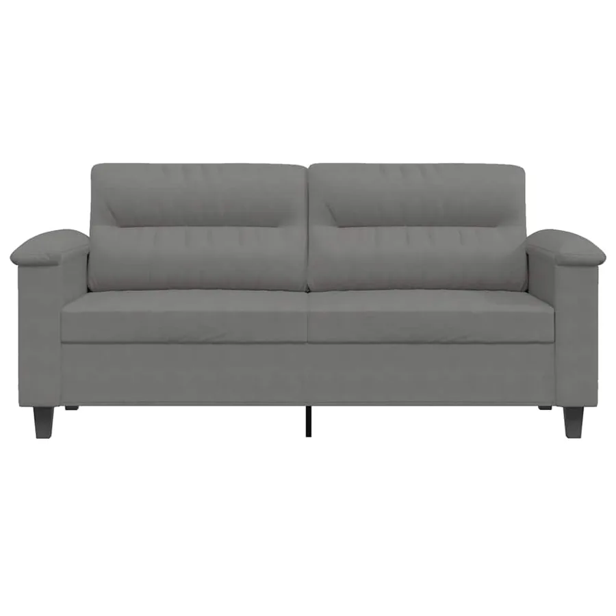 Canapé à 2 places Gris foncé 140 cm Tissu microfibre - 4
