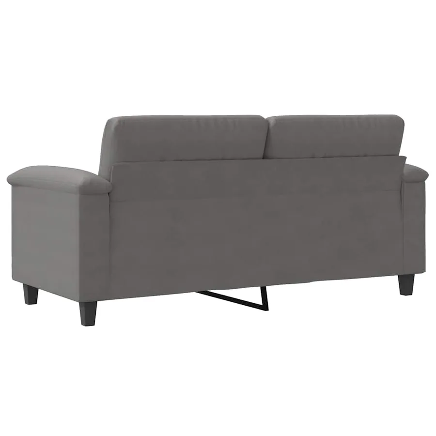 Canapé à 2 places Gris foncé 140 cm Tissu microfibre - 6
