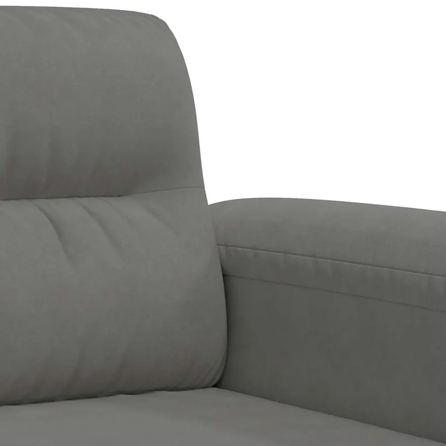 Canapé à 2 places Gris foncé 140 cm Tissu microfibre - 7