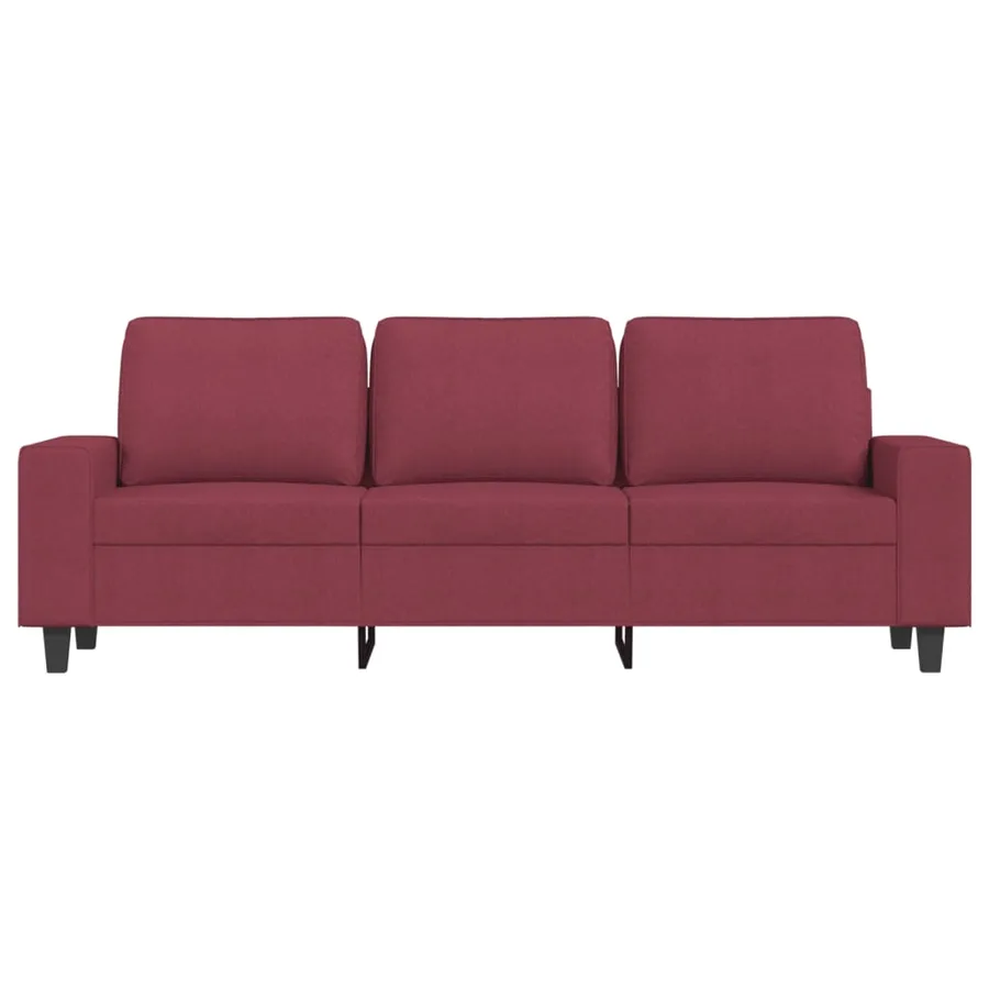 Canapé à 3 places Rouge bordeaux 180 cm Tissu - 3
