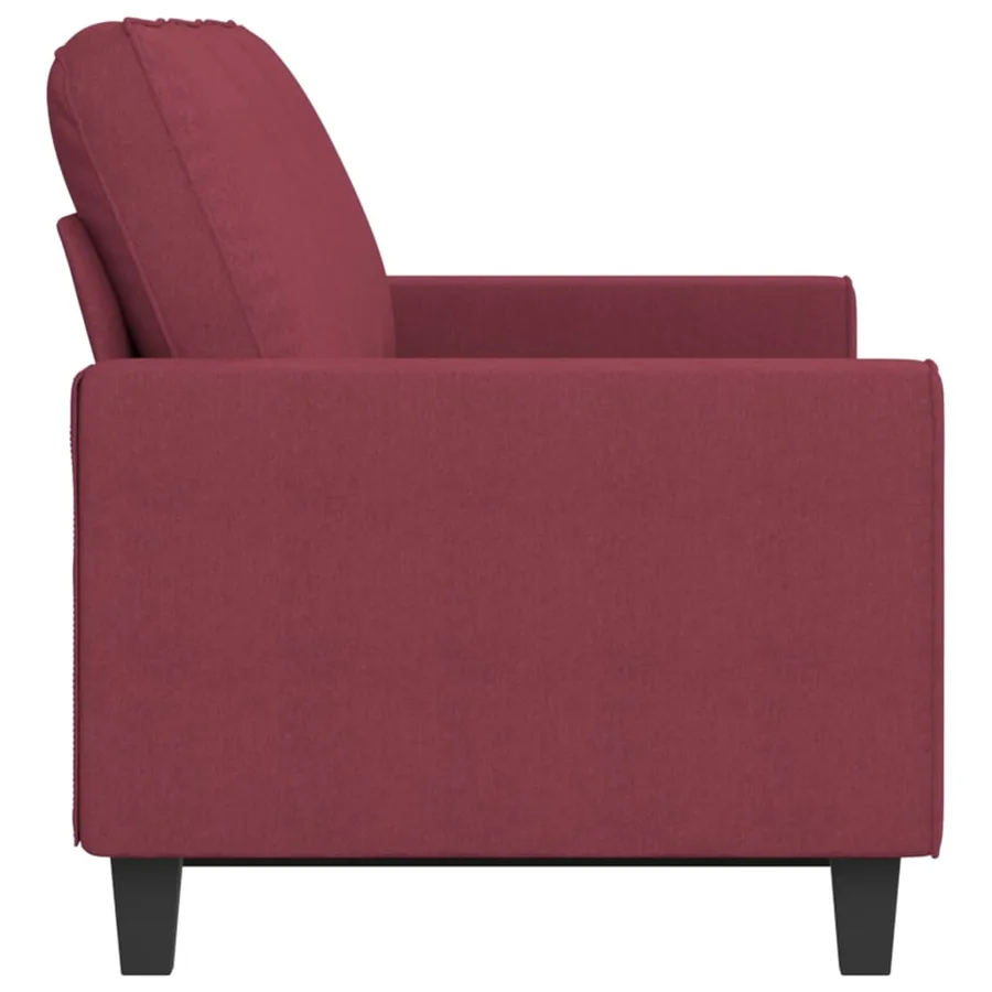 Canapé à 3 places Rouge bordeaux 180 cm Tissu - 4