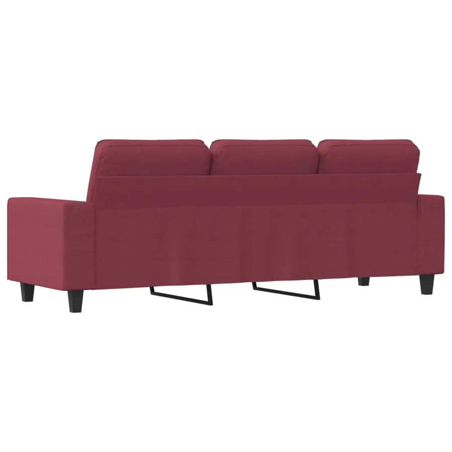 Canapé à 3 places Rouge bordeaux 180 cm Tissu - 5