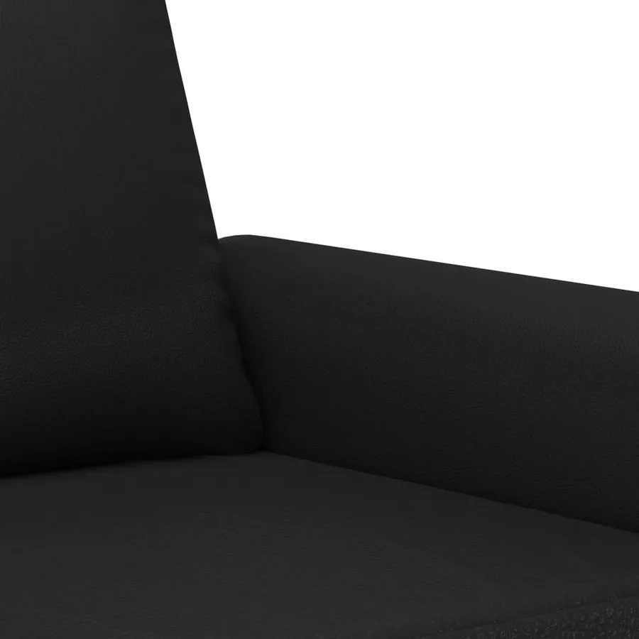 Ensemble de canapés 3 pcs avec coussins Noir Similicuir - 5