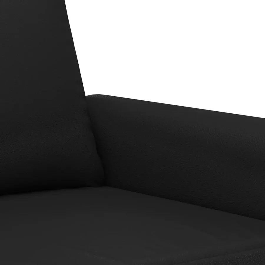 Ensemble de canapés 2 pcs avec coussins noir similicuir - 6