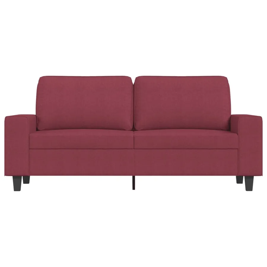 Canapé à 2 places Rouge bordeaux 140 cm Tissu - 3