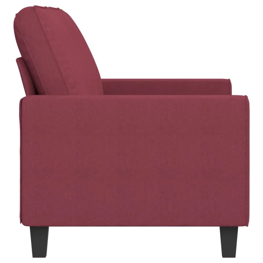 Canapé à 2 places Rouge bordeaux 140 cm Tissu - 4