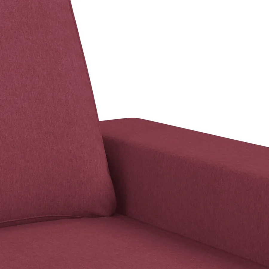 Canapé à 2 places Rouge bordeaux 140 cm Tissu - 6