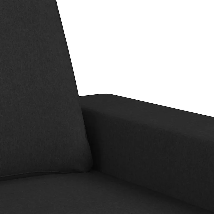 Canapé à 2 places Noir 140 cm Tissu - 6