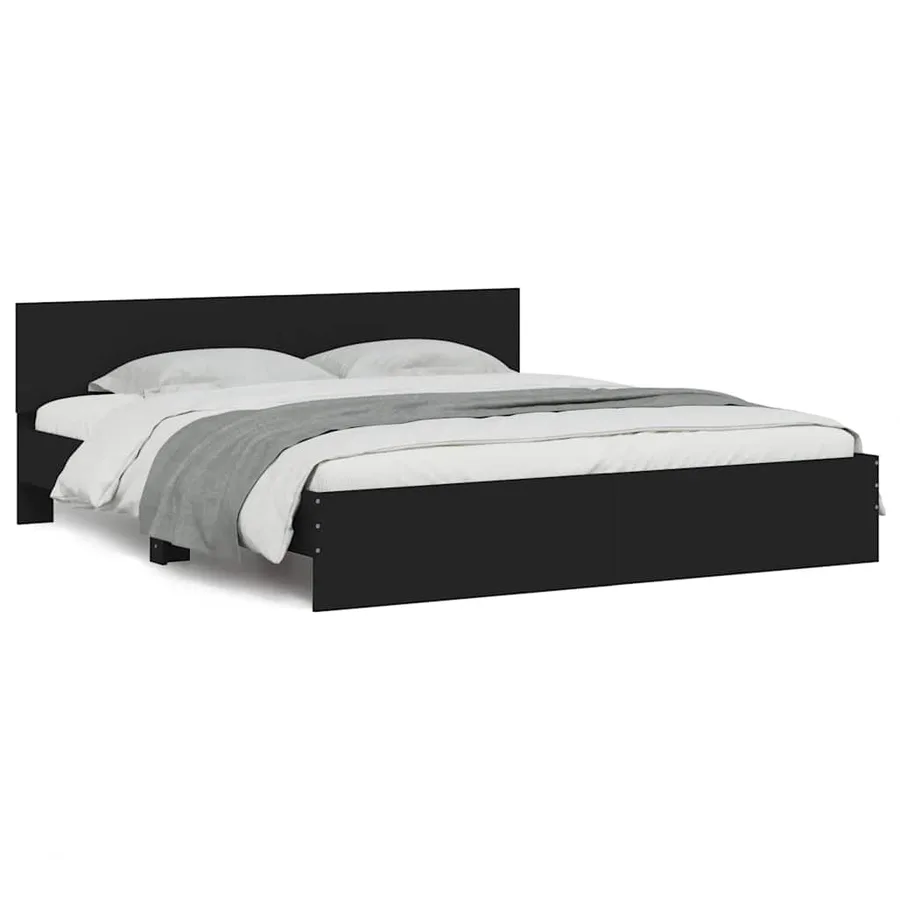 Cadre de lit sans matelas noir 160x200 cm - 2