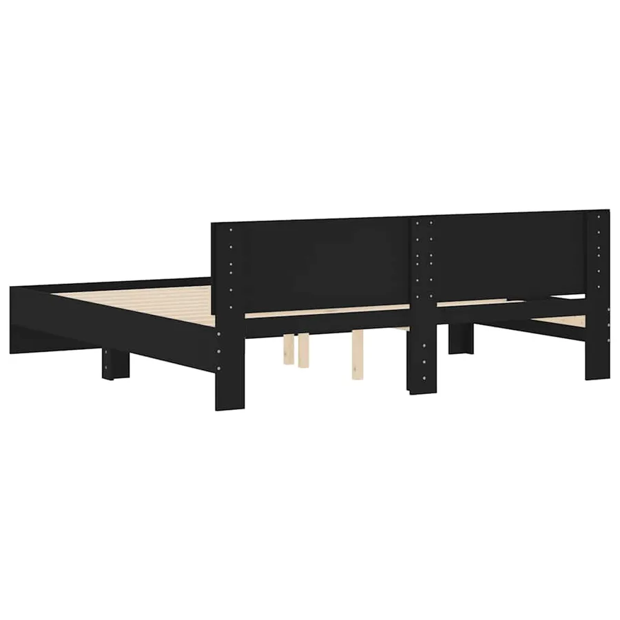 Cadre de lit sans matelas noir 160x200 cm - 7