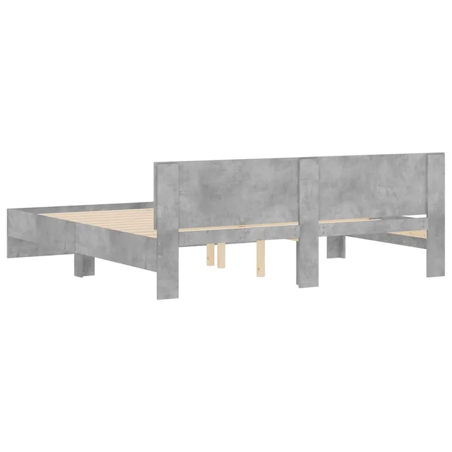Cadre de lit sans matelas gris béton 160x200 cm - 7