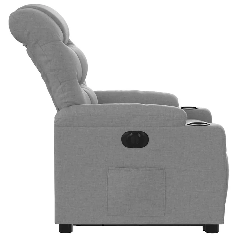 Fauteuil inclinable électrique gris clair tissu - 10