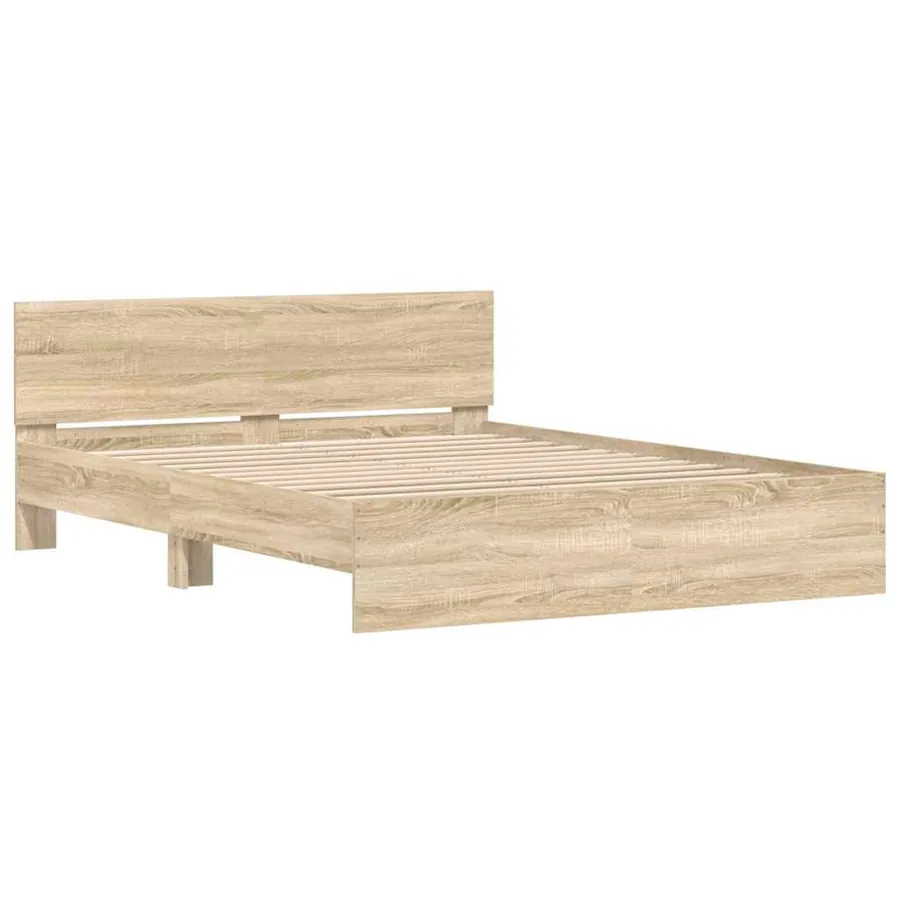 Cadre de lit sans matelas chêne sonoma 140x200 cm - 4