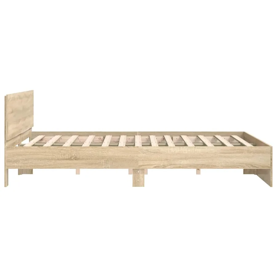 Cadre de lit sans matelas chêne sonoma 140x200 cm - 6
