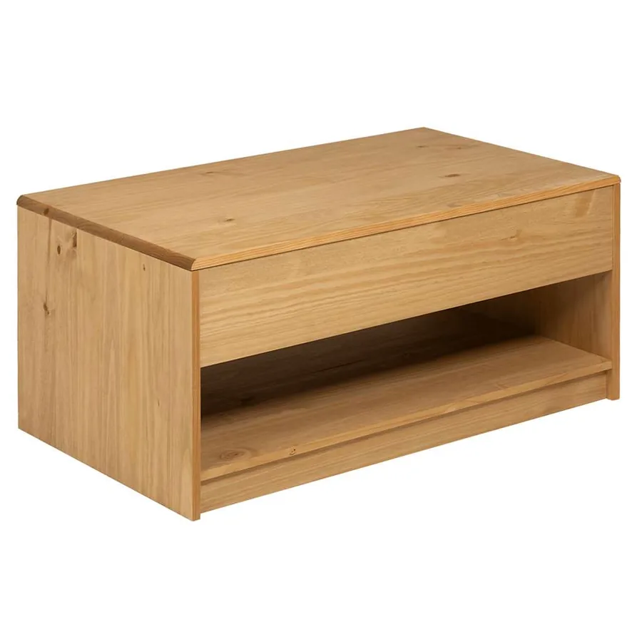 Table basse SAUDA chêne 99x55x45 cm bois de pin massif - 6