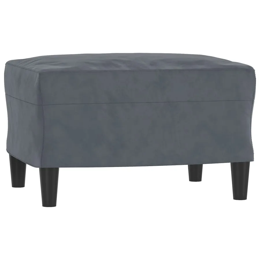 Canapé à 3 places avec repose-pieds Gris foncé 180 cm Velours - 5