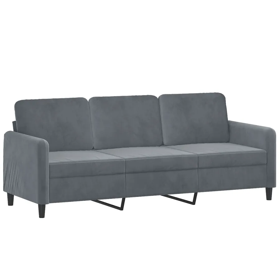 Canapé à 3 places Gris foncé 180 cm Velours - 2