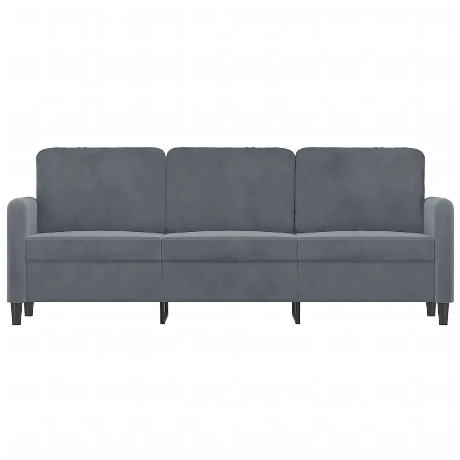 Canapé à 3 places Gris foncé 180 cm Velours - 3