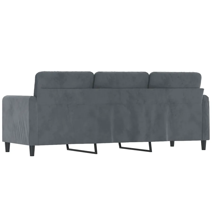 Canapé à 3 places Gris foncé 180 cm Velours - 5