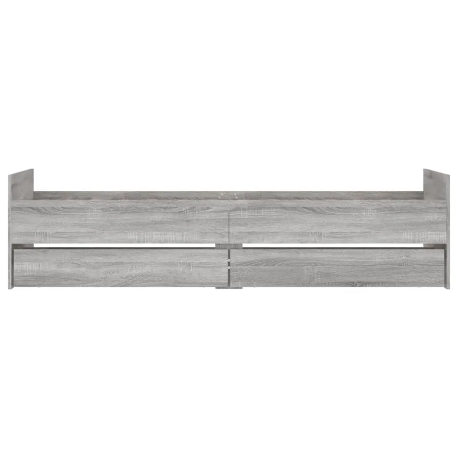 Cadre de lit avec tiroirs sans matelas sonoma gris 100x200 cm - 6