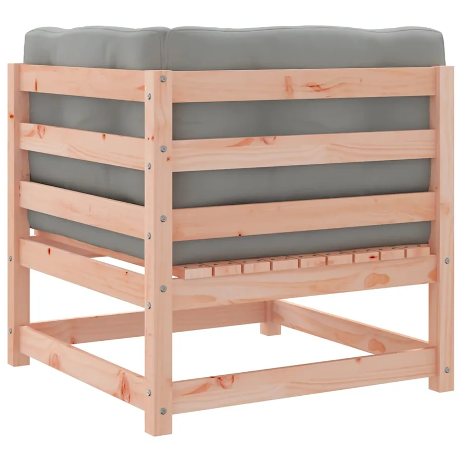 Canapé d'angle de jardin avec coussins bois massif douglas - 7