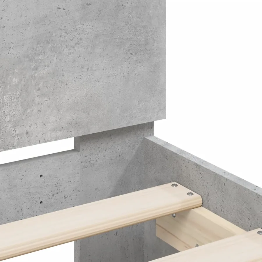 Cadre de lit sans matelas avec tête de lit gris béton 90x200 cm - 8