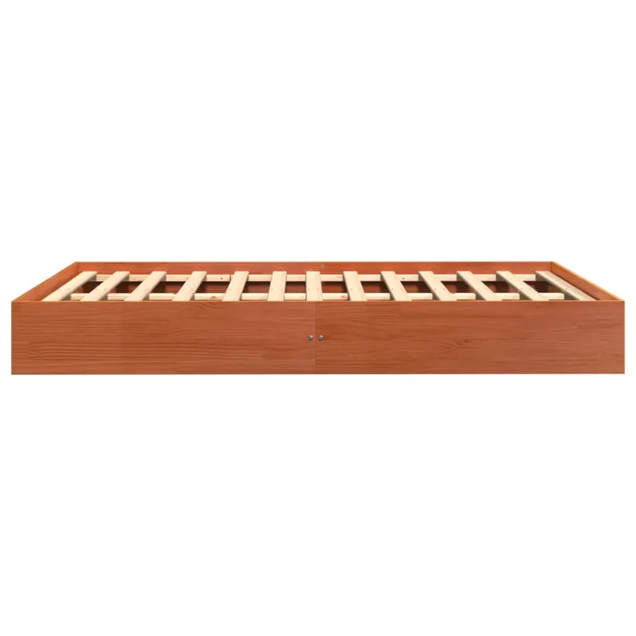 Cadre de lit sans matelas cire marron 120x200cm bois pin massif - 5
